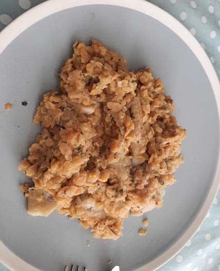 Smoked haddock with lentils