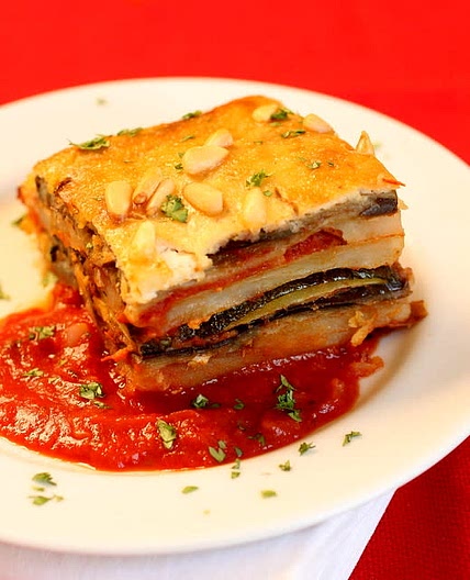 Eggplant Potato Moussaka With Pine Nut Cream