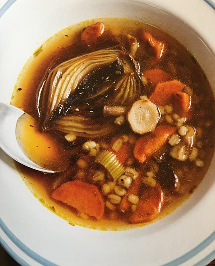 Barley Soup with Roasted Veggies