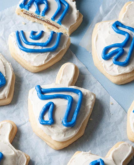 Chocolate-Stuffed Dreidel Cookies