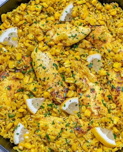 Turmeric Chicken Rice Skillet
