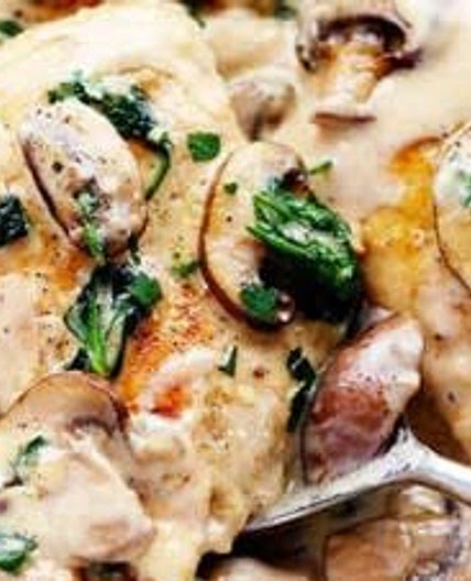 Creamy Parmesan Garlic Mushroom Chicken