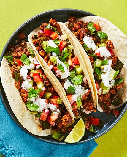 Pork and poblano tacos