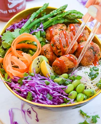 Tofu 'Meatballs' in Buddha Bowls — Sincerely V