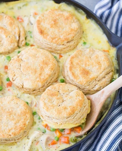 Chicken Pot Pie with Biscuits