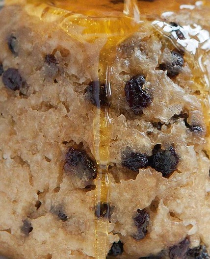 Spotted Dick with Butter, Golden Syrup and Custard