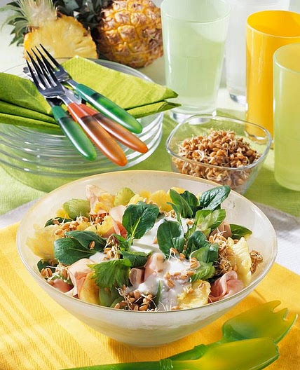 Weizenkeimlinge-Salat mit Joghurt-Soße (Diabetiker)