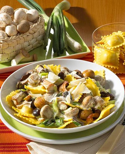 Ravioli mit Pilz-Sahne-Soße