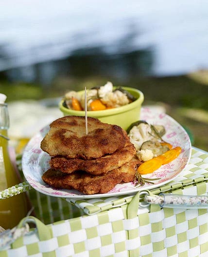 Mini-Schnitzel mit mariniertem Sommergemüse