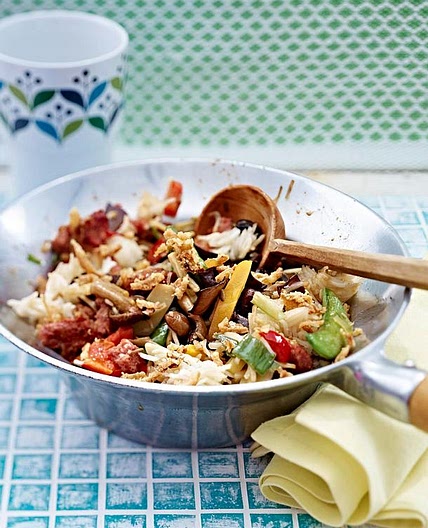 Gemüse-Wok mit Mett