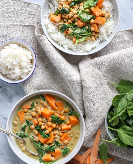 Thai Sweet Potato & Chickpea Green Curry