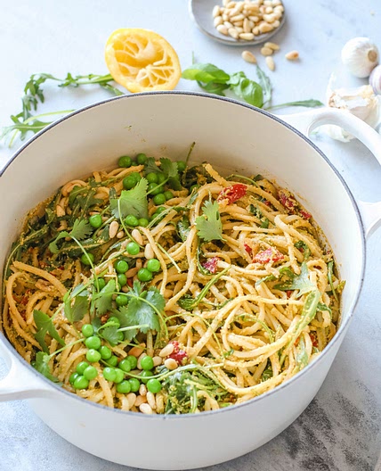15-min Pea & Basil Pesto Pasta