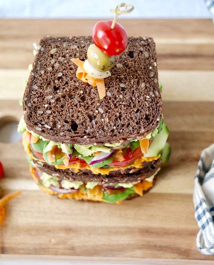 Loaded Avocado & Hummus Veggie Sandwich