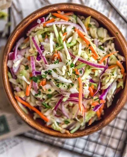 Sweet and Tangy Vinegar Coleslaw - Monkey and Me Kitchen Adventures