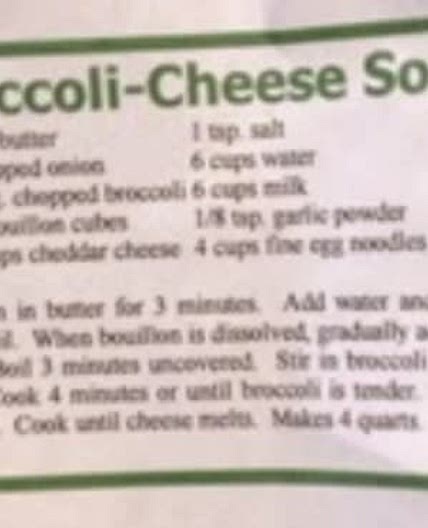 Big E: Broccoli Cheese Soup