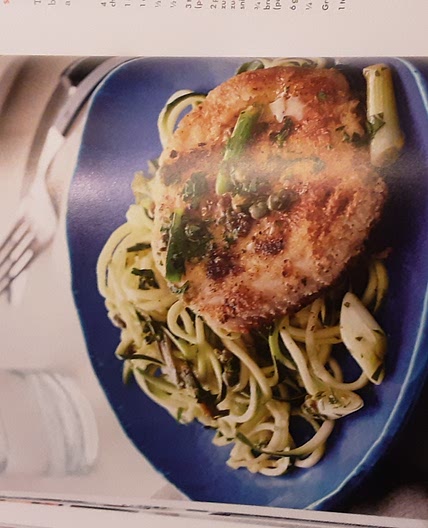 Almond-Crusted Pork Piccata with Zucchini Noodles