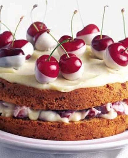 Chocolate Dipped Cherry Cake