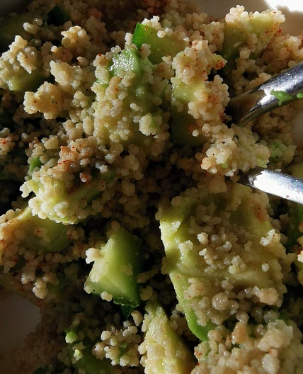 avacardo couscous and cucumber salad