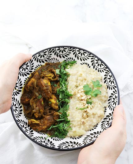 Burmese chicken curry with turmeric garlic and ginger