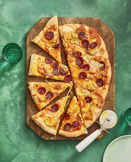 Sweet Potato and Chorizo Pizza