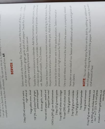 Chicken Vindaloo with Potatoes