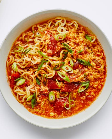 Tomato and Egg Drop Noodle Soup