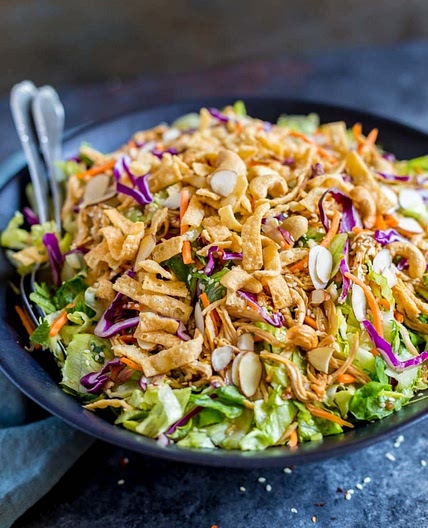 Asian Chicken Salad with Wonton Crisps