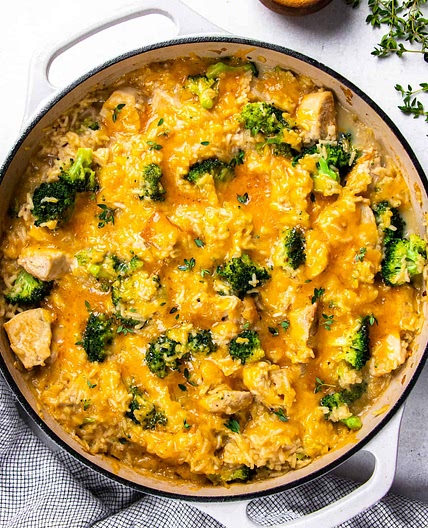 Cheesy Broccoli Chicken and Rice Casserole