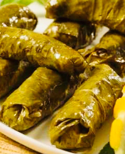 Warak Enab Bi Zeit  or Vegan Stuffed Grape leaves 