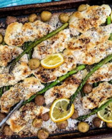 Parmesan Everything Bagel Chicken Sheet Pan Dinner