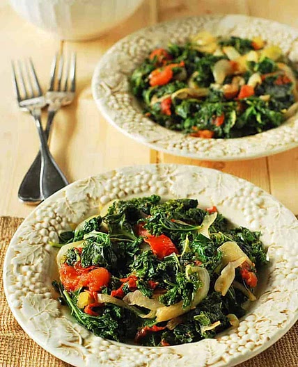 African-Style Braised Kale And Tomatoes