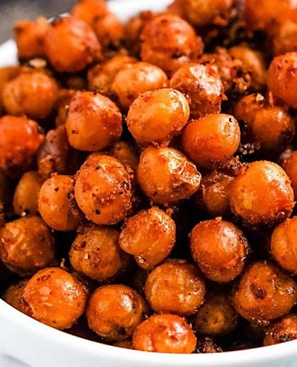 Spicy Buffalo Roasted Chickpeas