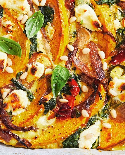 Pumpkin and spinach crustless quiche recipe
