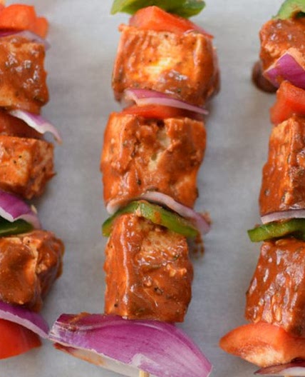 Brochettes de shish-taouk végétariennes