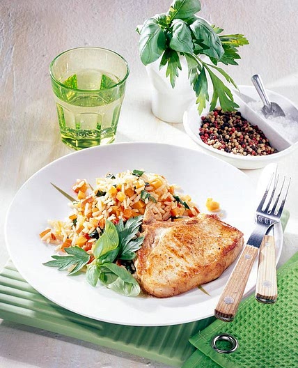 Karbonade mit Gemüserisotto (Diabetiker)