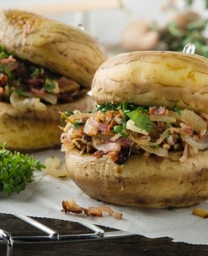 BBQ-Pilzburger mit Speckfülle