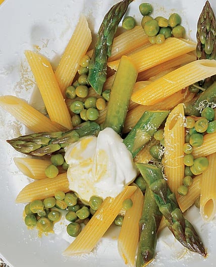 Pasta mit Spargel-Erbsen-Sauce