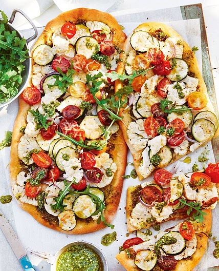 BBQ cauliflower and zucchini pizza recipe