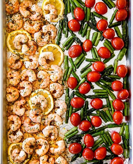 Sheet Pan Shrimp Scampi (No Wine)