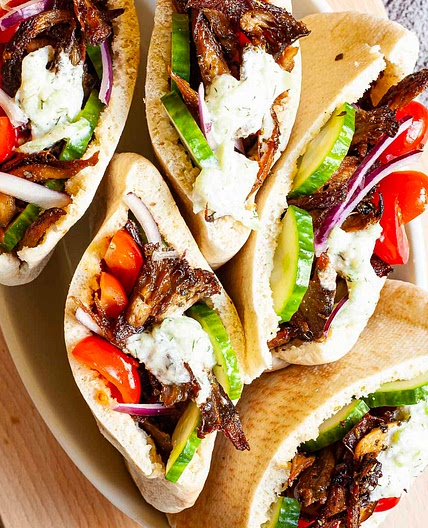 Vegan Gyros (Shredded Mushrooms)