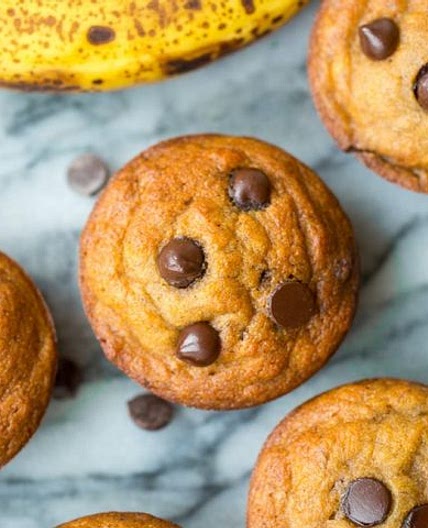 Chocolate Chip Paleo Banana Muffins