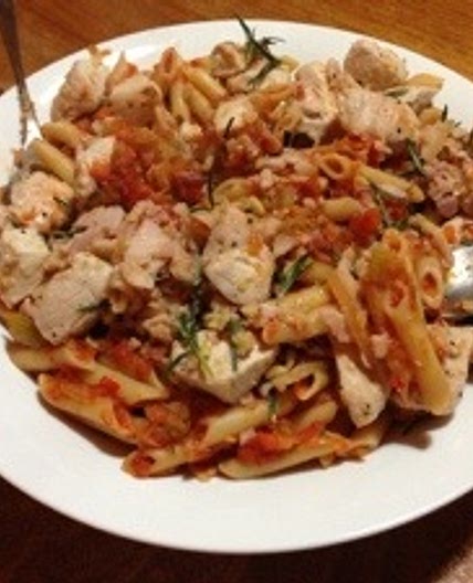 Chicken pasta herby 6-veg ragu from Jamie Olivers 15 minute meals by Jamie Oliver