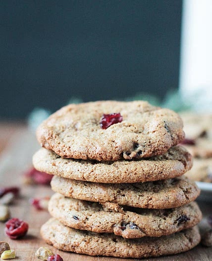 Cranberry Pistachio Cookies (gluten free, vegan)