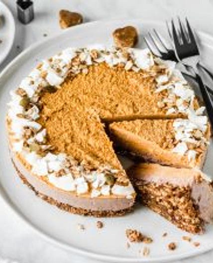 No-Bake Pumpkin Spiced Cheesecake (Vegan, Gluten-Free, Refined Sugar-Free)