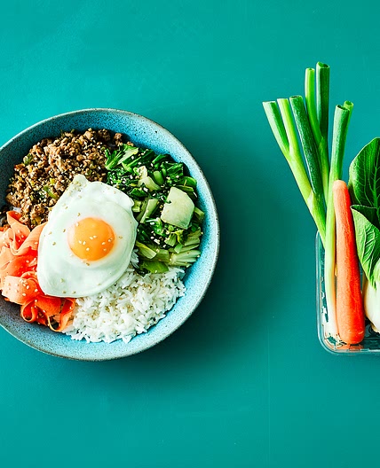 Crispy Pork Bibimbap With Pak Choi