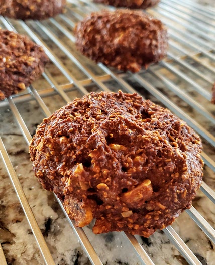 Banana oatmeal walnut chocolate cookies