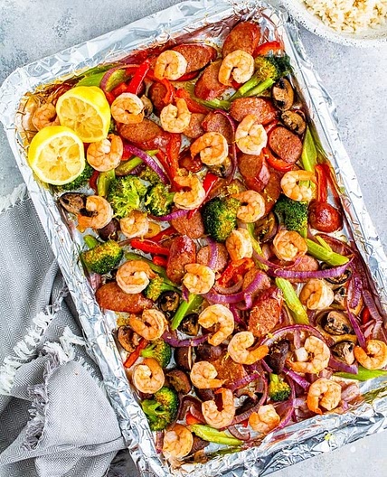 Shrimp & Andouille Sheet Pan Roast