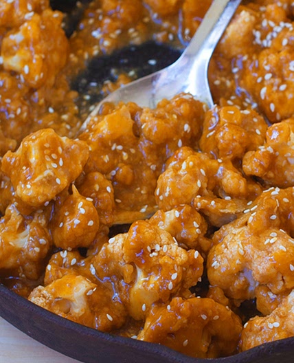 Sticky Sesame Cauliflower - Chocolate Covered Katie