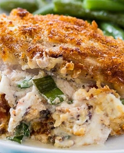 Garlic Parm Stuffed Porkchops