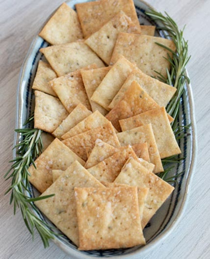 Rosemary Olive Oil Sourdough Crackers